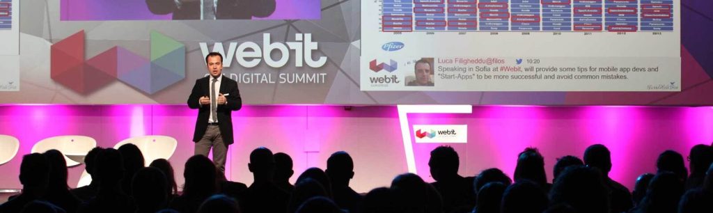 On stage at the WEBIT conference